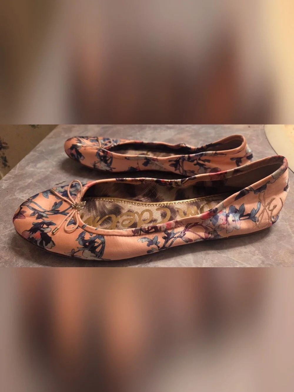 Sam Edelman Pink Floral Ballet Flats with Bow
